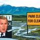Alaska’s Denali National Park, one of the many wildlife refuges temporarily closed by Bush (inset).